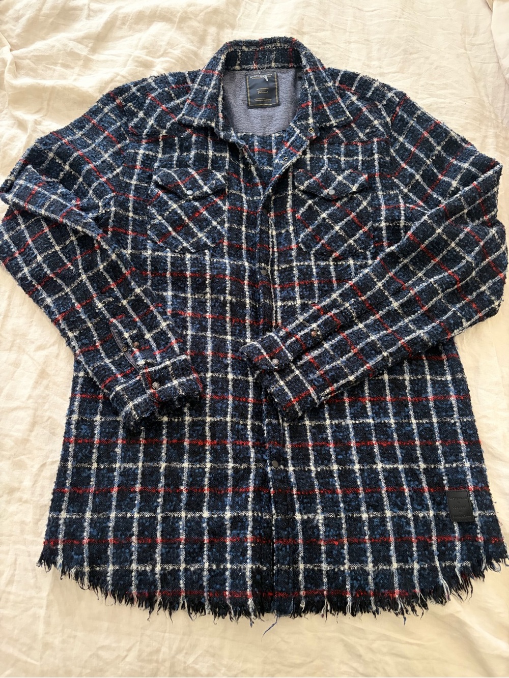 Scotch & Soda Long sleeve shirt-Amsterdam Blauw Coutur XXL